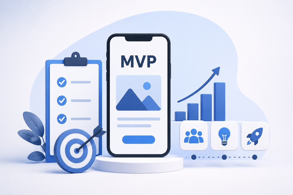 MVP app workflow concept illustration