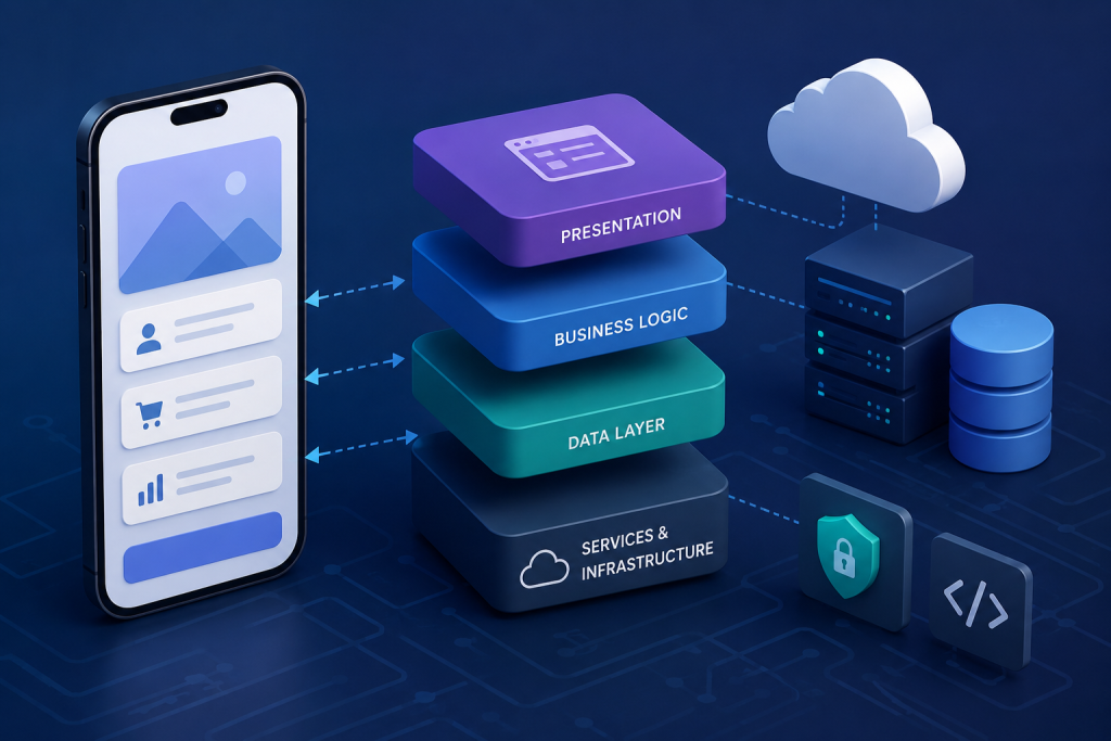 Modern mobile app architecture diagram