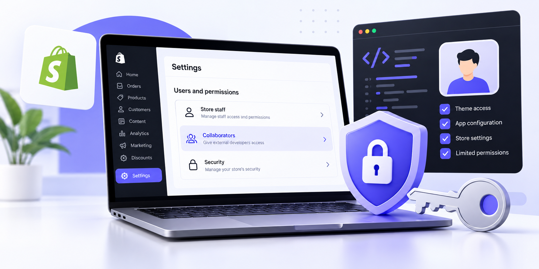 Secure developer access to a Shopify store