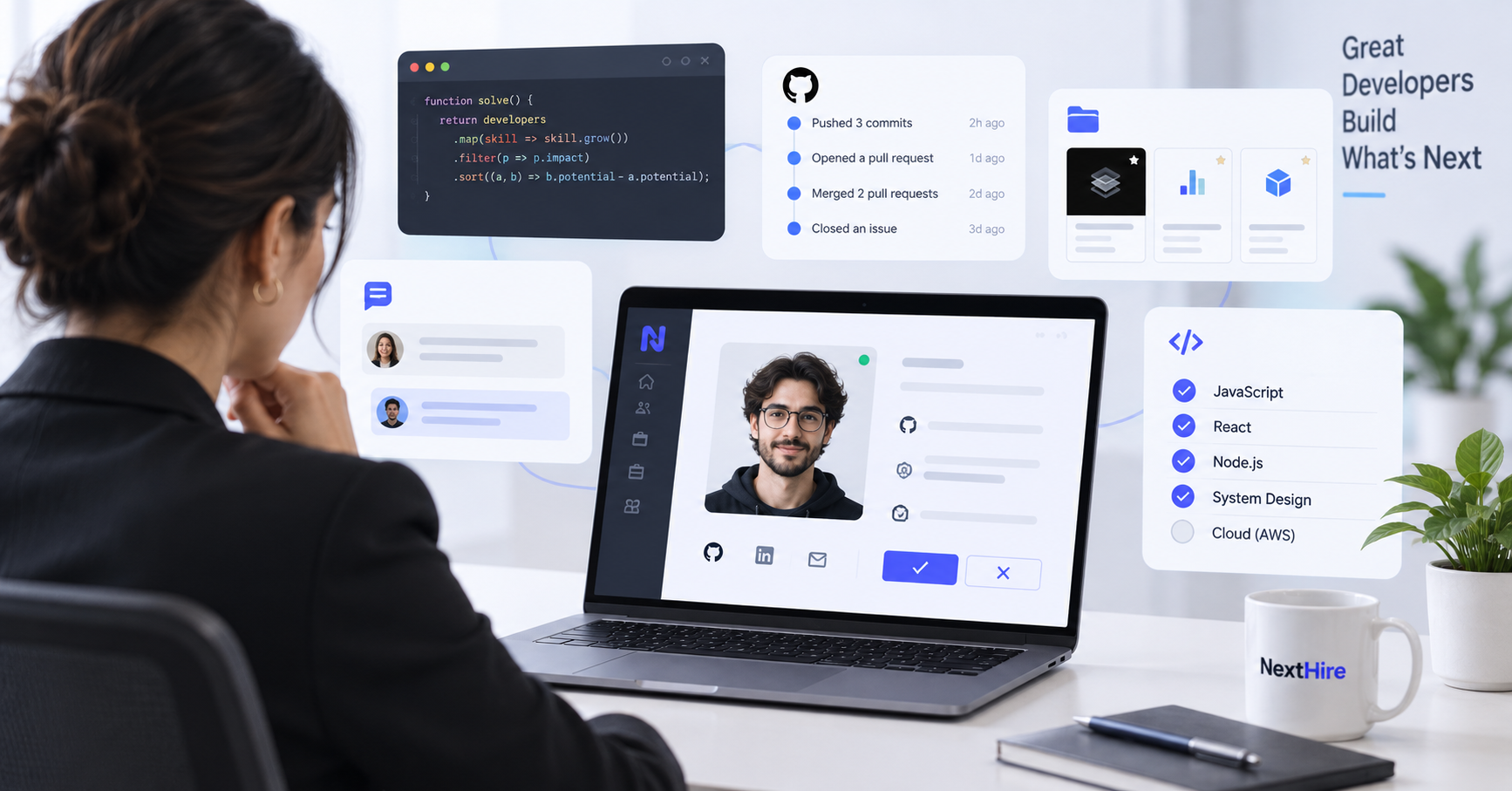 Hiring manager evaluating a software developer using practical job-ready skills