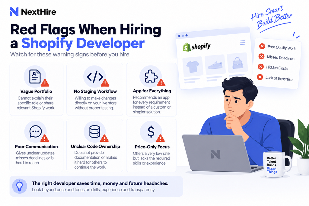 Checklist of red flags when hiring a Shopify developer